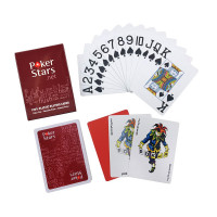 Карты игральные пластик POKERSTARS, красная рубашка [X1-8]