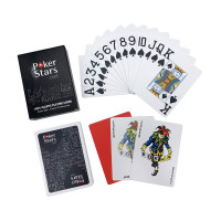 Карты игральные пластик POKERSTARS, чёрная рубашка [X1-9]