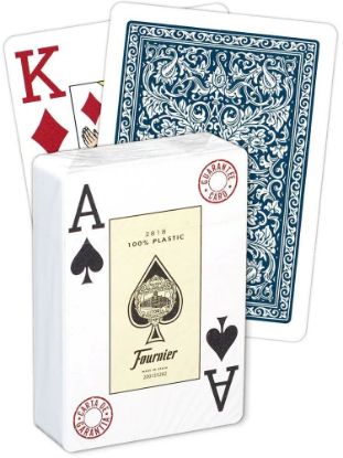 Изображение Карты игральные пластиковые FOURNIER 2818, синяя рубашка [X8-1231]