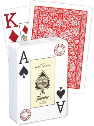 Изображение Карты игральные пластиковые FOURNIER 2818, красная рубашка [X8-1232]